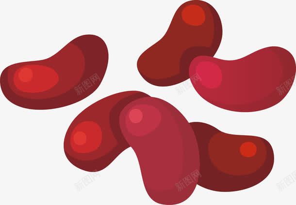 红豆卡通手绘食物食材png免抠素材_新图网 https://ixintu.com 相思子 相思豆 红小豆 红珠木 红色 红豆 颗粒 食材 食物