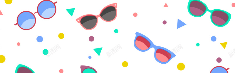 夏季太阳镜背景jpg设计背景_新图网 https://ixintu.com banner 卡通 墨镜 夏季 太阳眼镜 彩色眼镜 手绘 海报banner 童趣