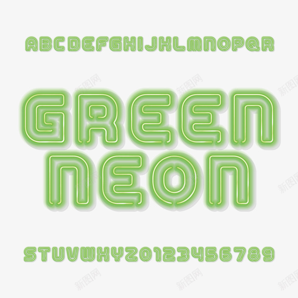 绿色英文字母数字闪光灯牌矢量图ai免抠素材_新图网 https://ixintu.com 字母霓虹灯 打广告 数字 绿色字母 闪光灯 霓虹灯灯牌 矢量图
