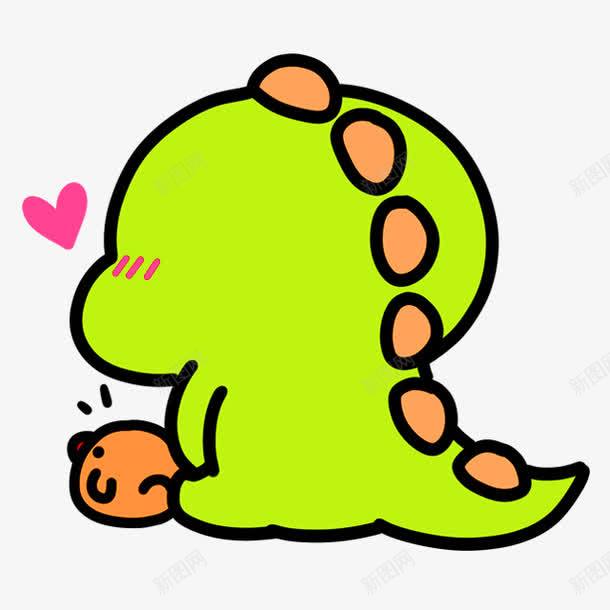 绿色卡通小恐龙装饰图案png免抠素材_新图网 https://ixintu.com 免抠PNG 卡通 小恐龙 玩具 绿色 背影 装饰图案