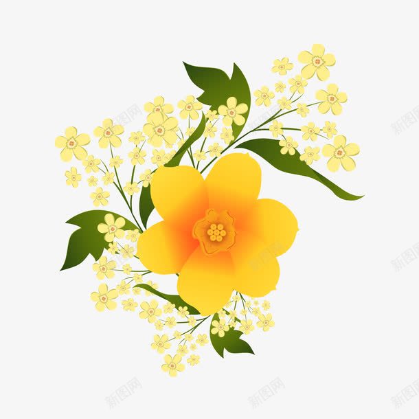 卡通清新春天油菜花png免抠素材_新图网 https://ixintu.com 卡通 春天 油菜花 清新