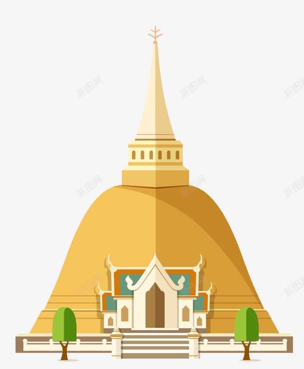 卡通泰国旅游景点png免抠素材_新图网 https://ixintu.com 卡通 地标景点 旅游 标志性建筑物 泰国