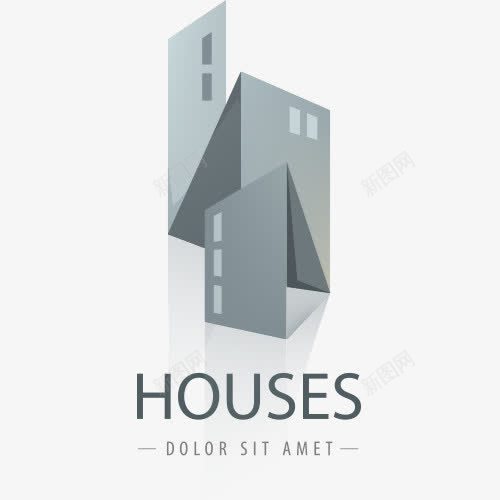 房地产公司logo图标png_新图网 https://ixintu.com logo模板 logo设计 创意设计 大厦 房地产公司logo 抽象 标志图标