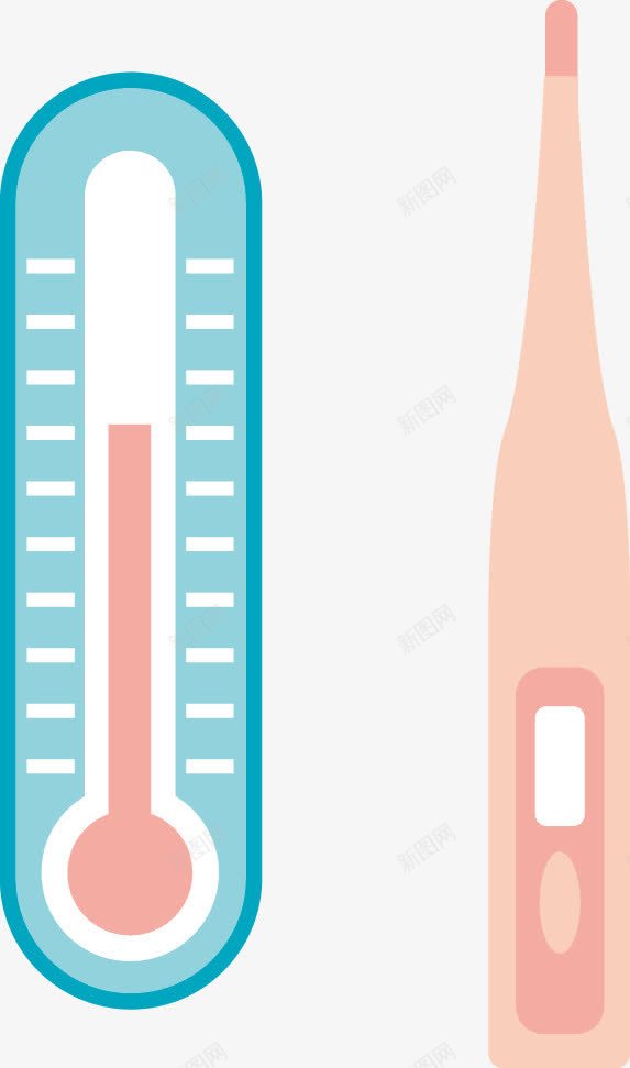 温度计体温计彩色扁平图案矢量图图标ai_新图网 https://ixintu.com 体温计 彩色 彩色扁平图标元素 温度计 矢量图