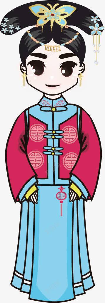 古典美女矢量图ai免抠素材_新图网 https://ixintu.com 公主 卡通人物 古代人物 古代服饰 古典 古装 插图 格格 格格帽子 清朝格格 矢量图 美女 贵族