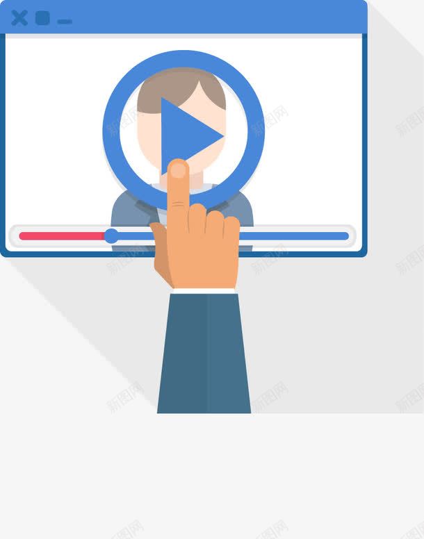 简约手指点开视频png免抠素材_新图网 https://ixintu.com 商业 平板电脑 扁平 手势 电脑 简约 触屏