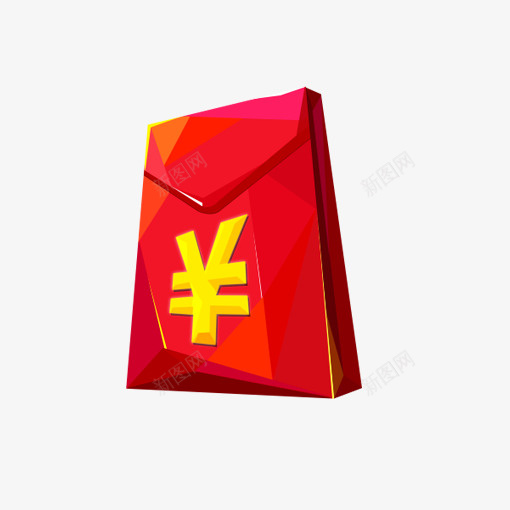 红色立体红包元素png免抠素材_新图网 https://ixintu.com 二维码 人民币 光泽 商务 商户 立体 红色 财富 质感 黄色