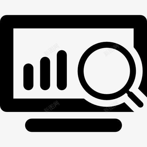 图分析图标png_新图网 https://ixintu.com 业务 放大镜 数据分析 条形图 统计