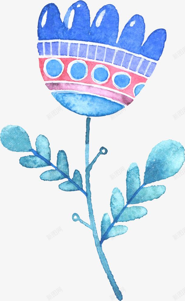 蓝色水彩花朵png免抠素材_新图网 https://ixintu.com 婚礼卡片设计素材 手绘精致花边 水墨水彩花纹 浪漫水彩花朵 花边插画元素