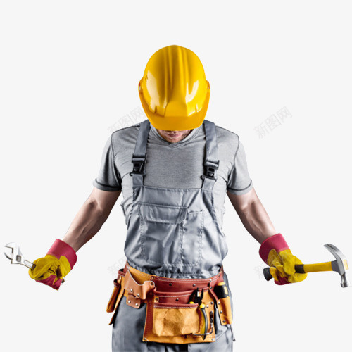 装修工人人物锤子锥子png免抠素材_新图网 https://ixintu.com 人物 装修工人 锤子 锥子