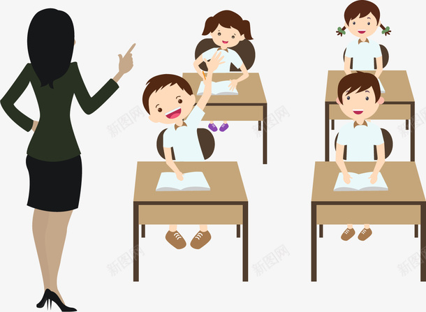 卡通学生课堂插画装饰png免抠素材_新图网 https://ixintu.com 上学 学习 学生课堂 开学 开学季 教师节人物 讲课