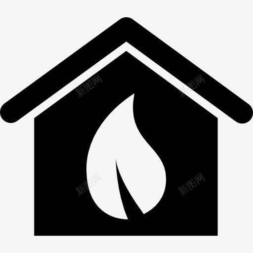 生态住宅与叶象征图标png_新图网 https://ixintu.com 家居 建筑 房子 树叶 生态 生态主义 生态家园