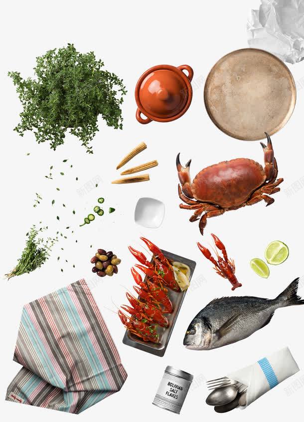 美味的食材大闸蟹香菜龙虾png免抠素材_新图网 https://ixintu.com 美味 闸蟹 香菜 龙虾