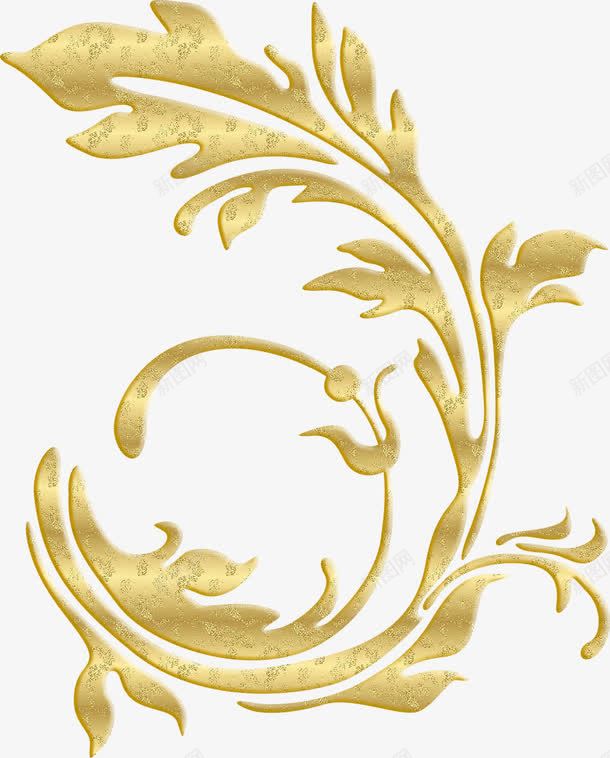 金色华丽花纹png免抠素材_新图网 https://ixintu.com 华丽花纹 底纹花边 欧式花纹 花纹花边 边框线条 金色植物花纹 金色花纹