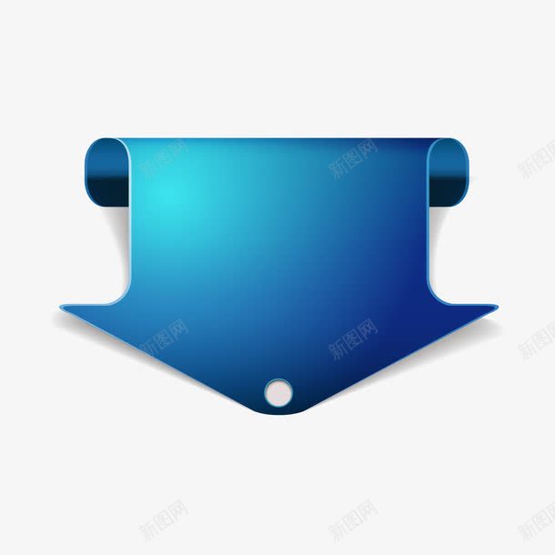 蓝色折纸标签png免抠素材_新图网 https://ixintu.com 书签 卷角 折纸 标签 箭头 网页 蓝色