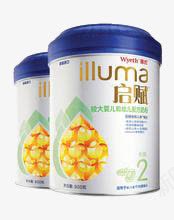 两罐惠氏启赋2段奶粉png免抠素材_新图网 https://ixintu.com 产品实物 启赋 奶粉 惠氏启赋3段奶粉 母婴海报素材 较大婴儿幼儿配方奶粉