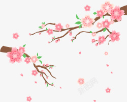 卡通春天花朵樱花装饰矢量图素材