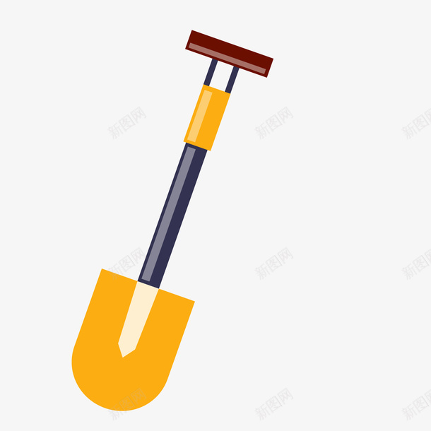 卡通创意铲子矢量图ai免抠素材_新图网 https://ixintu.com DIY工具 工具 扁平化 挖地 橙色 采矿 铲子 矢量图