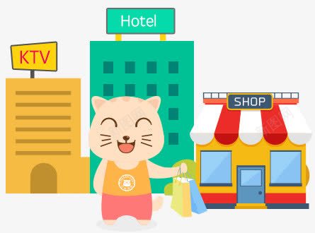 商店旅馆KTV卡通png免抠素材_新图网 https://ixintu.com ktv 卡通 商店 旅馆 素材
