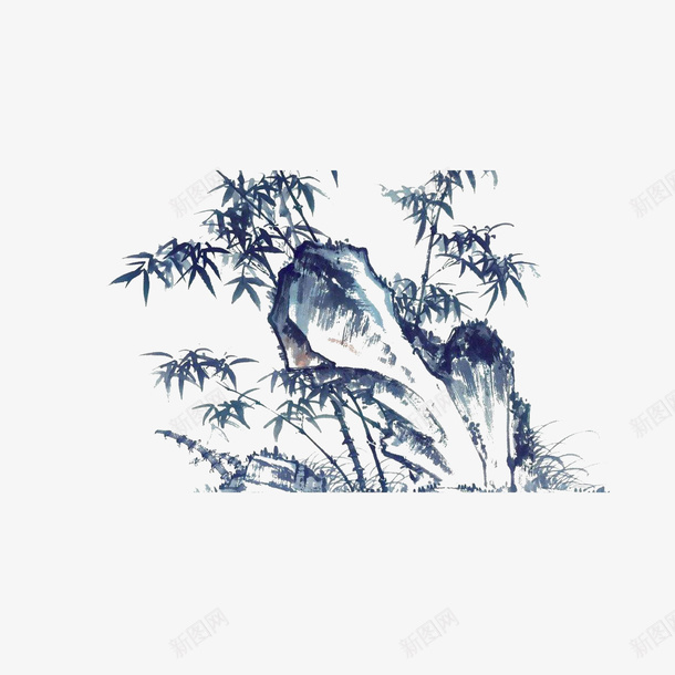 中国风水墨丹青绘画png免抠素材_新图网 https://ixintu.com 中国风 国画 国画山水 国画石头 水墨丹青 水墨画 水墨石头 石头 线描