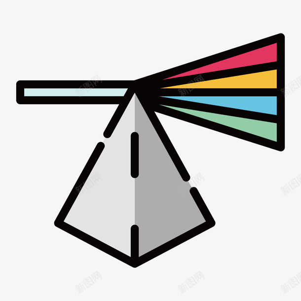 灰色几何三棱镜折射元素矢量图ai免抠素材_新图网 https://ixintu.com 三棱镜 三角形 光芒 几何 卡通 插画 灰色 质感 矢量图