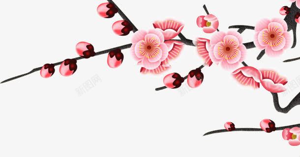 手绘梅花十字绣展板png免抠素材_新图网 https://ixintu.com 十字 十字绣花开富贵 展板 梅花