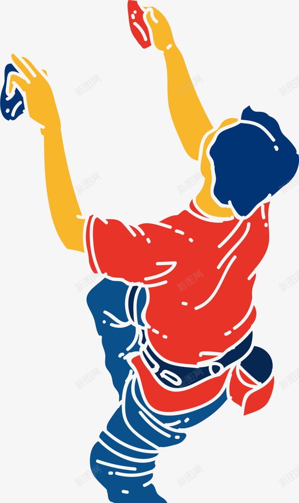 红色水彩攀岩男孩png免抠素材_新图网 https://ixintu.com 健康 强身健体 往上爬 攀岩男孩 攀登 水彩男孩 运动健身 锻炼