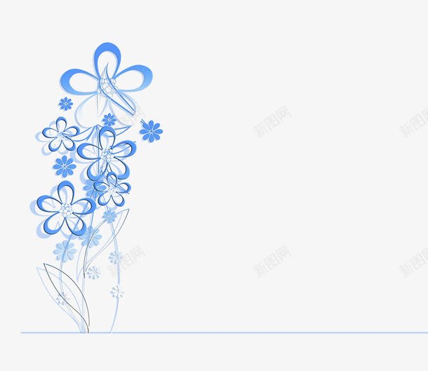 小清新蓝色背景花底纹png免抠素材_新图网 https://ixintu.com 底纹背景 文具 模式 清新底纹 纹理 结构 背景 蓝色 蓝色清新 装横 鲜花