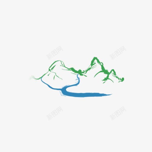 山水图标png_新图网 https://ixintu.com logo 乡村 山水