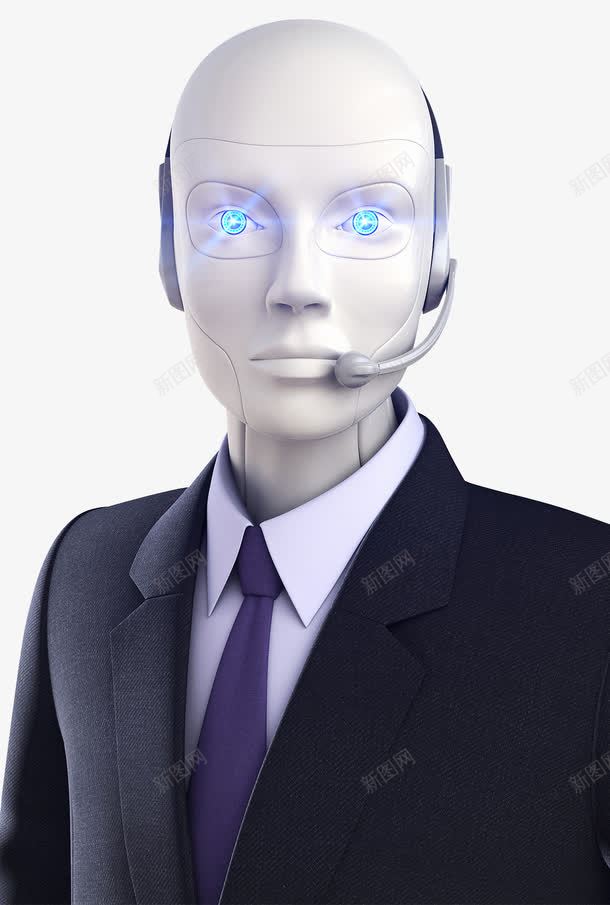 智能客服机器人png免抠素材_新图网 https://ixintu.com 客服 智能机器人 真诚服务 西服模特 西装