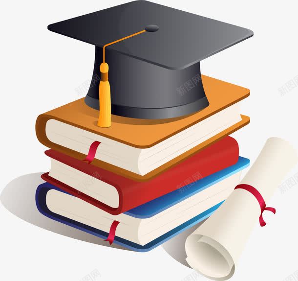 获得学位证明png免抠素材_新图网 https://ixintu.com 书本 学位 学士帽 矢量素材 课程笔记