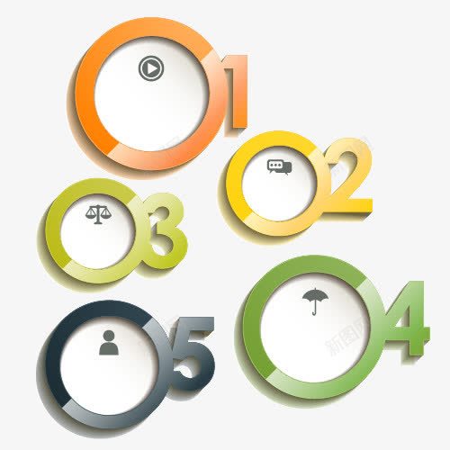 ppt数字标签png免抠素材_新图网 https://ixintu.com ppt元素 圆圈 数字标签 立体