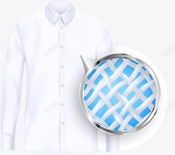手绘服装面料矢量图ai免抠素材_新图网 https://ixintu.com 手绘 放大 服装面料 白衬衫 衣物编制 矢量图