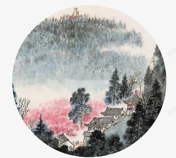 江南水乡山水画png免抠素材_新图网 https://ixintu.com 古风山水画 国画 山水画 山水简笔画 水墨山水画 江南水乡 简笔山水画