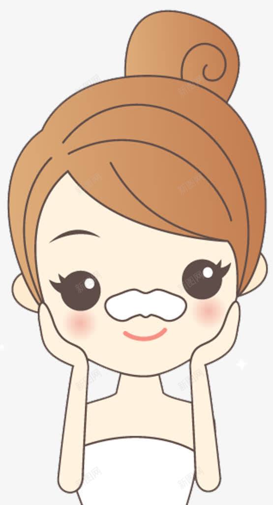 卡通可爱女孩美容护肤按摩png免抠素材_新图网 https://ixintu.com 化妆 卡通 卡通按摩 可爱 护肤 按摩 美女 美容 脸部 面膜