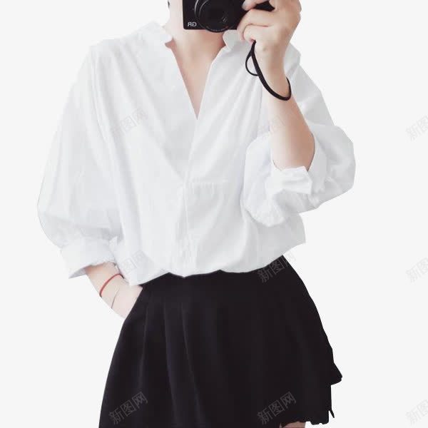 现代化白色时尚感简洁大方衬衫png免抠素材_新图网 https://ixintu.com 时尚 现代化 白色 白衬衣 白衬衫