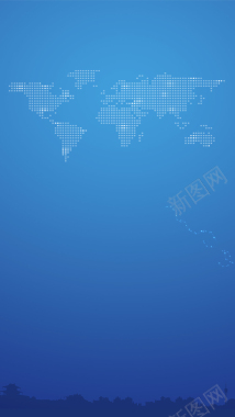 互联网创新论坛蓝色世界地图H5背景背景