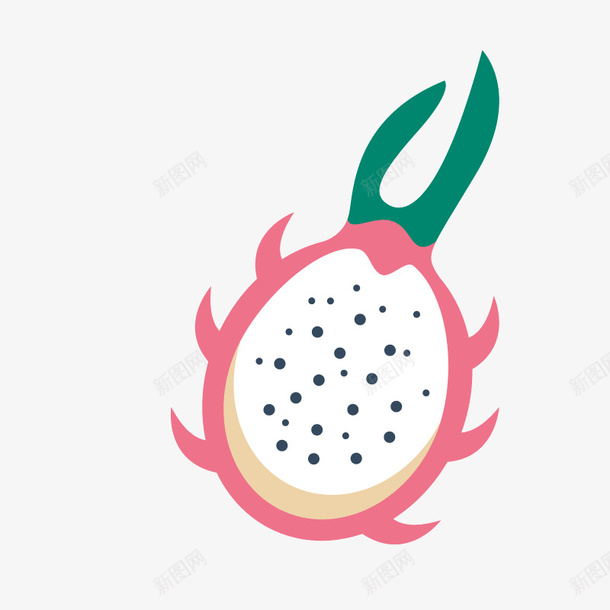 手绘卡通半个火龙果png免抠素材_新图网 https://ixintu.com 半个火龙果 卡通水果 卡通火龙果 扁平化 手绘卡通 简图