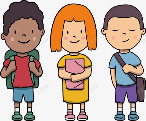 一起上学的小伙伴png免抠素材_新图网 https://ixintu.com 三个学生 小伙伴 开学季 新学期 新学生 矢量png