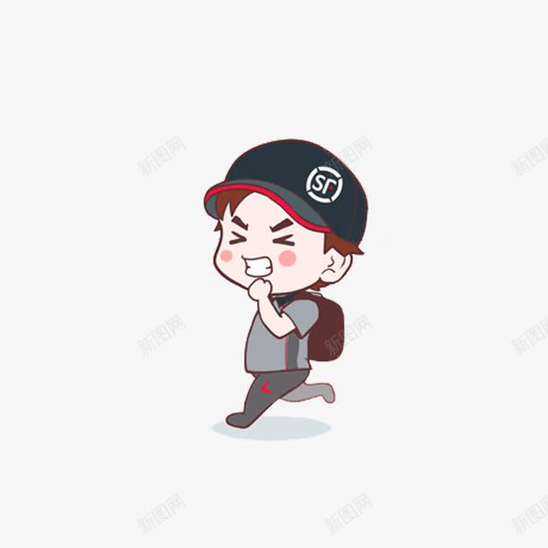 顺丰努力奔跑的快递小哥图标png_新图网 https://ixintu.com 卡通人物 宣传海报设计 快递盒 顺丰快递logo 顺丰快递卡通形象 顺丰快递员