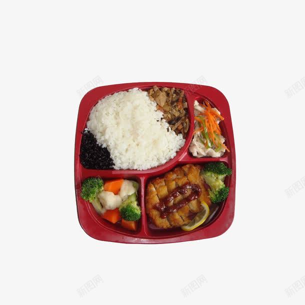 实物猪排饭套餐png免抠素材_新图网 https://ixintu.com 一荤两素 午餐外卖 外卖盒饭 猪排饭 红色餐盒