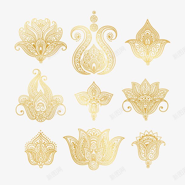 金色的欧式花纹png免抠素材_新图网 https://ixintu.com 欧式花纹 洛可可 精美 花纹 金色