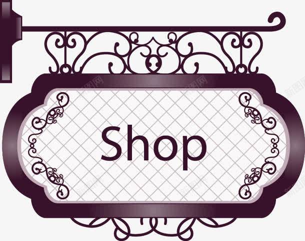 店铺挂牌装饰矢量图ai免抠素材_新图网 https://ixintu.com 店铺 挂牌 植物 欧式 欧式花纹 装饰 矢量图