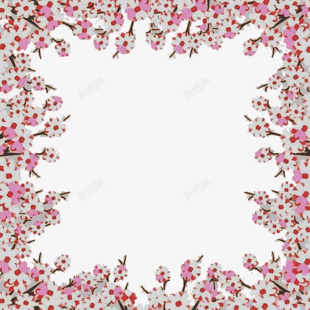 淡粉的樱花边框png免抠素材_新图网 https://ixintu.com 婚礼背景 春天 樱花边框 浪漫背景 温馨背景 绿色
