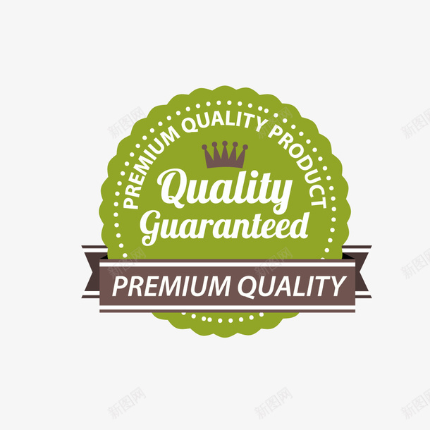 绿色英文质量保证标签图标png_新图网 https://ixintu.com GUARANTEE QUALITY 品质标签 圆形图标 圆形徽章 圆形标签 复古徽章 形状圆图案图标 质检标签 质量保证贴纸 质量标签