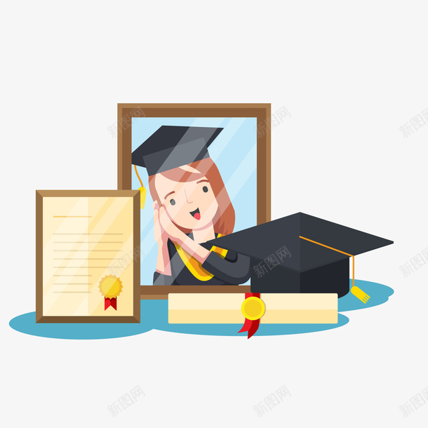 彩色毕业照和毕业证书矢量图ai免抠素材_新图网 https://ixintu.com 优秀毕业生 卡通毕业生 毕业季 毕业照 毕业证 矢量图 青春不散场