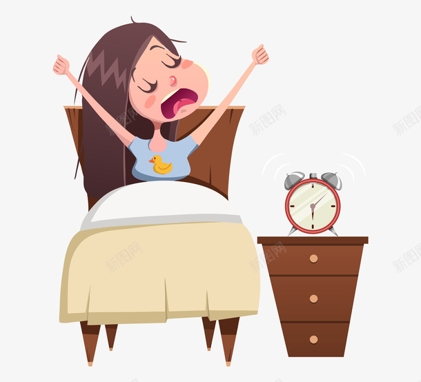 手绘刚睡醒的小女孩png免抠素材_新图网 https://ixintu.com 伸懒腰 伸腰 卡通手绘 吵醒 女孩 女生 孩子 早上起床 早晨 每天睡到自然醒 水彩 绘刚起床的女孩 起床 起床女孩