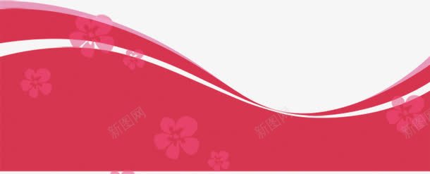 唯美精美波浪底纹底边装饰psd免抠素材_新图网 https://ixintu.com 唯美 底纹 底边 波浪 精美 红色 花朵 装饰