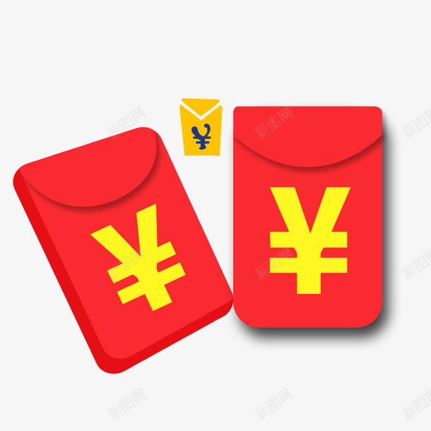装饰图案红包psd免抠素材_新图网 https://ixintu.com 淘宝促销 红包 红色 钱
