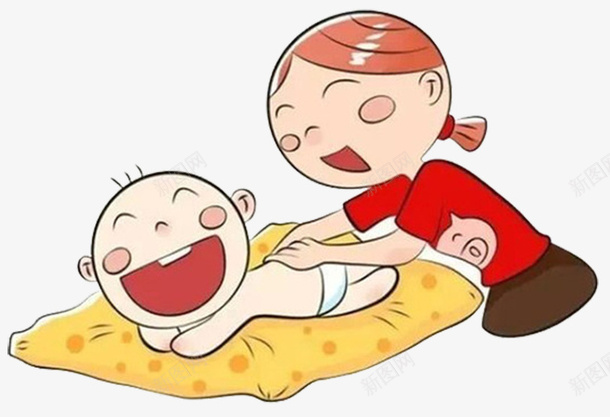 卡通妈妈给宝宝按摩png免抠素材_新图网 https://ixintu.com 中式按摩 人物 全身 卡通 妈妈 婴儿 孩子 宝宝 按摩 母亲
